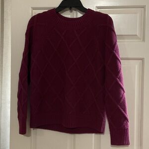 LOFT Rich Burgundy Crew Neck Sweater